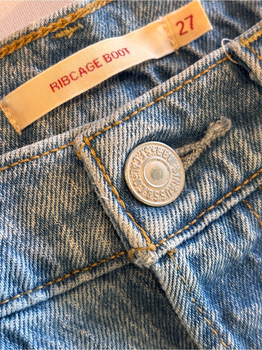 LEVI’S Ribcage High Rise Light Blue Light Wash Straight Leg Women's Jeans Sz 27 - Picture 14 of 14
